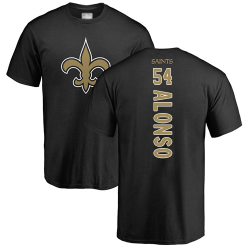 Men New Orleans Saints Black Kiko Alonso Backer NFL Football #54 T Shirt